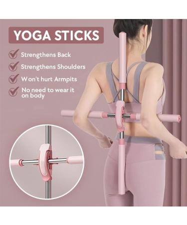 DREAM BRIGHT Premium Quality Pink Yoga Stick Posture Corrector for Women - Back Straightener Hunchback Corrector - Yoga Club Essential - Buy Online on GoSupps.com