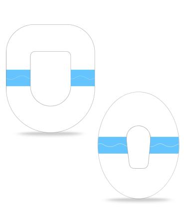 Adhesive Patches for G6 (20 pcs) and omnipod 5 (40 pcs) Waterproof Hypoallergenic Long Lasting Pack of 60pcs Blue