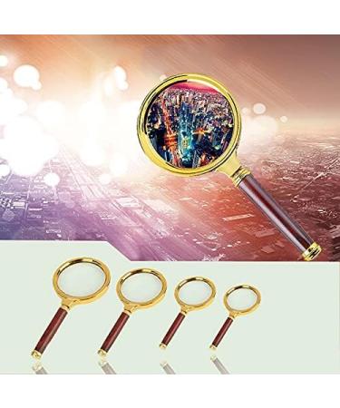 Magnifying Portable Handheld 10X Magnifying Glass 60mm 70mm 80mm 90mm Retro Handle Magnifier Eye Loupe Glass (Color : As pic4 Size : 10X) Good Times - Buy Online on GoSupps.com