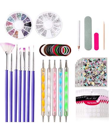 iFutniew Nail Art Tools Crystal Beads Bead Picker Dotted Pen Professional Manicure Brush Polishing Painting Pencil Uv Gel Nails