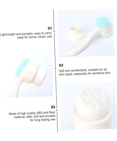 POPETPOP 1pc Face Brush Blackhead Removing Brush Face Soap Brush Face Skin Care Exfoliator Manual Face Hand Held Face Manual Facial Brush Silicone Brush Abs Double Sided White - Buy Online on GoSupps.com