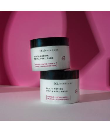 DCL Skincare Multi-Action Penta Peel | Renew Skin in 5 Mins | Gentle Acid Peel with Salicylic Mandelic & Hyaluronic Acids | 50 Pads for Resurfacing & Hydration - Buy Online on GoSupps.com