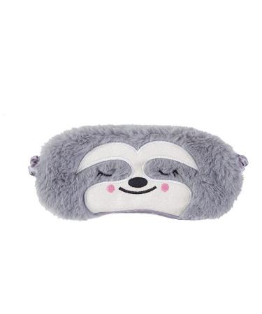 Cute Sloth Sleeping Mask Soft Fluffy Plush Blindfold Funny Novelty Animal Sleep Mask Eye Cover Eyeshade for Kids Girls Boys Women Men Night Nap Travel Meditation