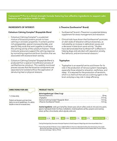 Composure PRO Chews for Cats - 45 Calming Chews for Felines - Buy Online on GoSupps.com