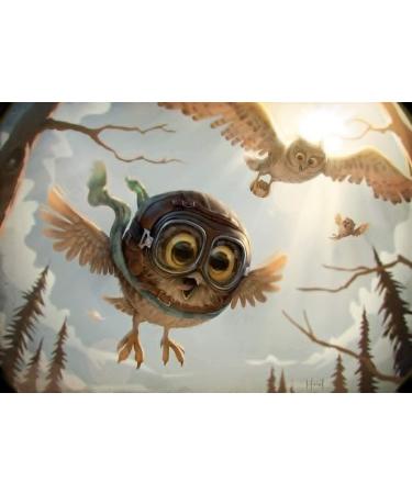 1000 Piece Rectangular Jigsaw Puzzle DIY Educational Puzzle Toy for Kid Home Cartoon Owl Home Wall Decoration Painting Relieve Stress 35 Pieces