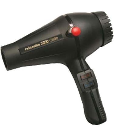 Turbo Power Twin Turbo 3200 Dryer - Professional Black Hair Dryer for Fast Drying & Styling | International Shipping Available - Buy Online on GoSupps.com