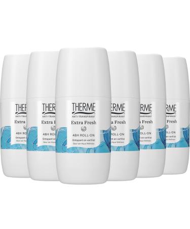 Therme 6x Therme Anti-Transpirant Extra Fresh 48H Roll-On Deodorant 60 ml - Multipack