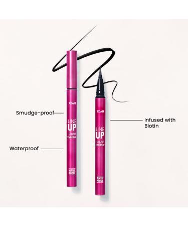 JOAH Line Up Liquid Eyeliner - Waterproof, Long Lasting, Smudge Proof, Precision Felt Tip - Black, 1 Count - Buy Online on GoSupps.com