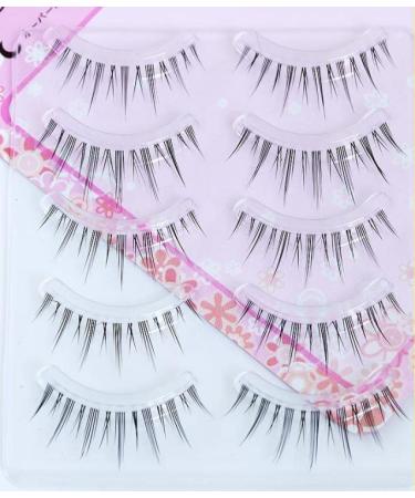 Buy Natural Look Fake Eyelashes - 5 Pairs Daily Strip Cross Lashes for Wedding & Everyday Makeup | Invisible Thin Band (6-12mm - Buy Online on GoSupps.com