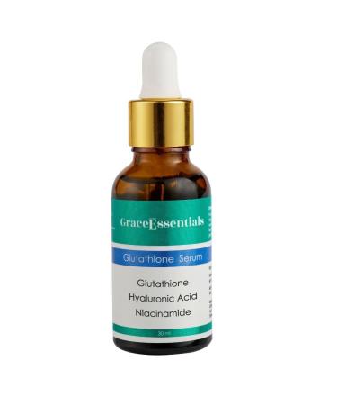 Grace Essentials 10% Glutathione face serum with Niacinamide Hyaluronic Acid and Vitamin C for Glowing Skin | Effective for Pore Minimizing | Hydrates and Repairs Skin | For Men and Women 30ml