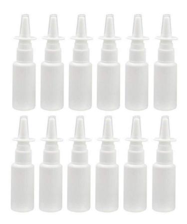 Nasal spray container portable and refillable also suitable for make-up and water for home and on the go made of plastic white 12 pieces 30 ml