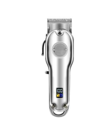 FLaig Full Metal Hairdresser Professional Hair Clipper Electric Cordless LCD Hair Clipper Gold and Silver Hair Clipper Scissors (Color : B)