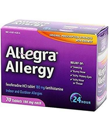 Allegra Adult 24-Hour Allergy Tablets 180mg (70 Tablets) - Fast Relief for Allergies | JaQle - Buy Online on GoSupps.com