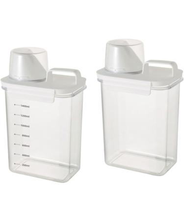 LAANCOO Laundry Detergent Dispenser 1800ml Clear Airtight Washing Powder Dispenser with Scale and Cup Detergen Box for Solid Liquid Detergent Storage Container 1800ml With Scale - Buy Online on GoSupps.com