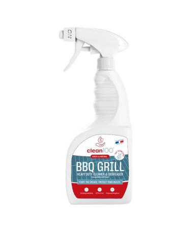 clean100 Special BBQ Liquid Degreaser Spray - 750 ml 100% Natural Ecological Hypoallergenic Barbecue Grill Cleaner for burned oil