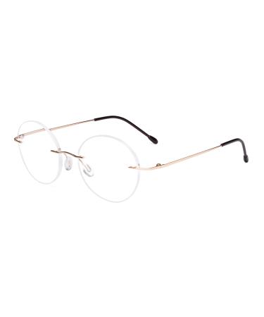 Eyekepper Large Frameless Reading Glasses - Round Rimless Reading Aid for Men and Women