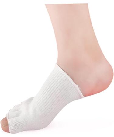 FRCOLOR 2 Pairs Gel Feet Sock Toe Spacers Toe Spreader Moisturizing Gel Socks Gel Socks for Cracked Feet Thumb Bunion Corrector Open Toe Socks Gel Toe Protector White Heel Nursing Socks - Buy Online on GoSupps.com