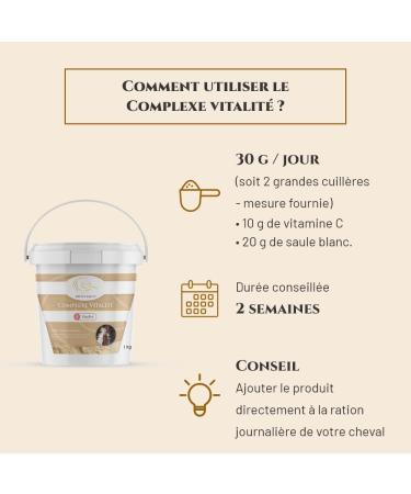 PRINCE EQUIN - VITALITY COMPLEX - Horse nutritional supplement - Bucket 1 kg - White willow vitamin C - Energy boost - Fitness - Joint comfort - French brand - Buy Online on GoSupps.com