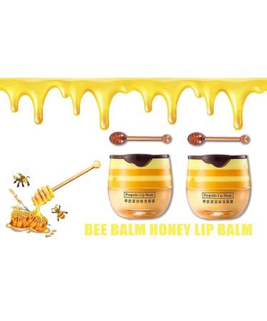 Honey Balm Lip Balm Set - 2PCS Lip Masks for Dry Lips, Exfoliator & Moisturizer with Brush - Reduces Lines, Lightens & Anti-Wrinkle Formula - Buy Online on GoSupps.com