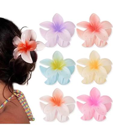 2023 New Flower Hair Clips Hawaiian Flower Claw Wonderful Gift Strong Hold Claw Hair Clips for Women Thick Hair & Thin Hair  Fabulous color