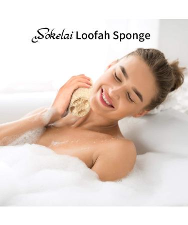 Natural Exfoliating Loofah Sponge - Eco-Friendly Organic Body Scrubber for Shower - Egyptian Real Loofa Bath Puff - Spa-Grade Daily Skin Cleansing - Buy Online on GoSupps.com