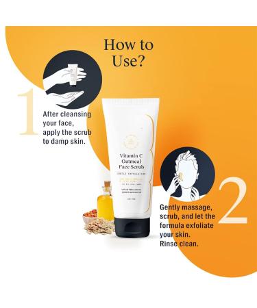 Generic Vitamin C Oatmeal Face Scrub With Jojoba Almond & Carrot Seed Oil Gentle Exfoliation & Daily use Of Dead Skin All-Natural Non-Toxic All Skin Types- 75 ml - Buy Online on GoSupps.com