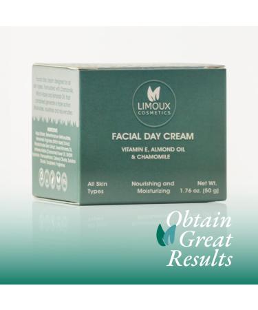 Limoux Moisturizing Day Cream 1.7 oz - Anti-Aging Nourishing Formula with Vitamin E Almonds & Chamomile - Paraben-Free Cruelty-Free Vegan for All Skin Types - Buy Online on GoSupps.com