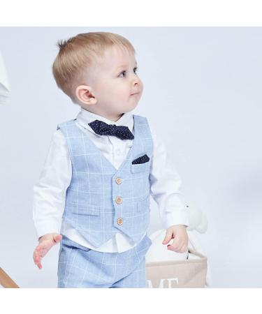Famuka Baby Boys Gentleman Suit Set | Toddler Tuxedo Clothing | Blue | Size 120 - Buy Online on GoSupps.com
