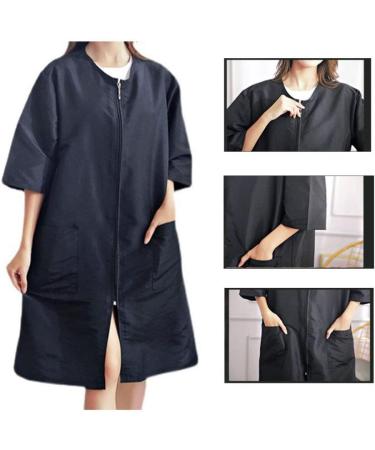 Buy Lurrose Barbers Apron - Stylish Short Sleeve Hairdresser Smocks & Zippered Capes for Salon Professionals | International Shipping - Buy Online on GoSupps.com