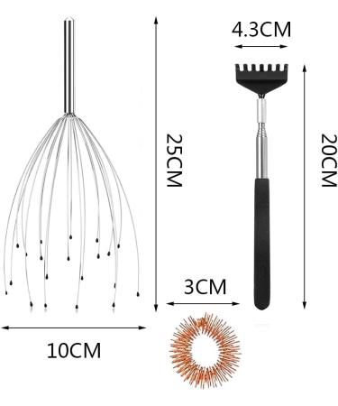 Head Massage Spider - 20 Finger Head Massager & Pull-Out Back Scratch Device | Ultimate Relaxation & Massage Therapy - Buy Online on GoSupps.com
