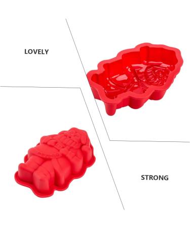 Alipis 2 Pcs Baking Mold Silicone Molds Santa Chocolate Biscuit Xmas Baking DIY Mold Self Made Cake Mold 18.2X11.5X3CM As Shown - Buy Online on GoSupps.com