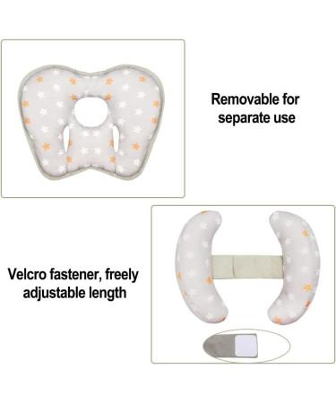 KAKIBLIN 2 in 1 Baby Travel Pillow - Adjustable Banana Shape Baby Neck Pillow for Newborn & Toddler Boys Girls - Orange Pentagram Design - Buy Online on GoSupps.com