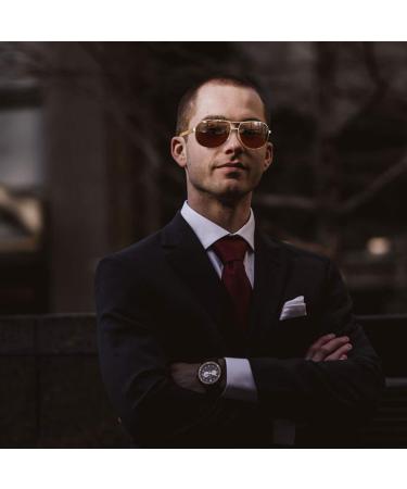 Joopin Polarised Sunglasses | Al-Mg Metal Frame | UV Protection | Double Bridge Aviation Style | Men Women Sun Glasses for Driving | A04 Gold Frame Brown Lens - Buy Online on GoSupps.com