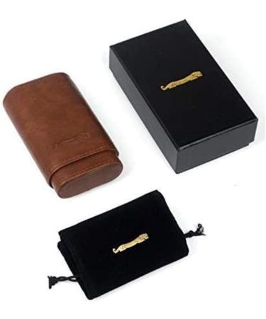 YANGPIN- Cedar Wood Lining with Cigar Scissors Travel Portable Cigar Humidor Leather Cigar Tube Box Decorative Box BMZDXJG-1 - Buy Online on GoSupps.com