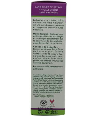 Aleva Naturals Soothing Chest Rub for Babies 1.7 Fl Oz | Eucalyptus & Lavender Oils | Gentle Relief for Stuffy Noses - Buy Online on GoSupps.com