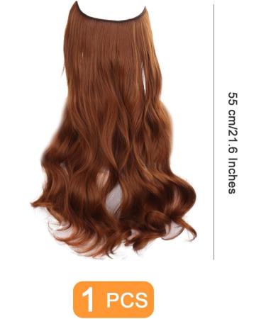 Traziewell Secret Wire Halo Hair Extensions Orange Red Long Thick Smooth Heat Resistent Fiber Curly Wavy Hair Pieces with Invisible Wire Synthetic Hair Extension for Women Lady 1024 FH001024 One Size - Buy Online on GoSupps.com