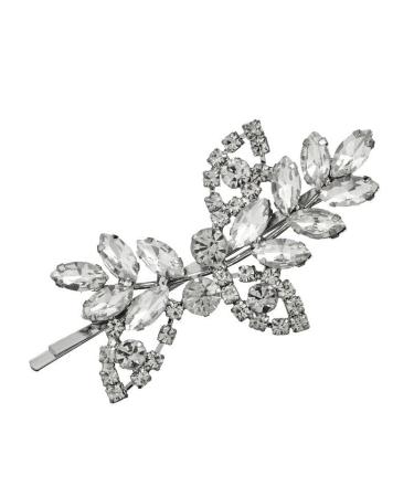 VIKASAUN RAST bridal hair clips crystal pin Elegant silver leaf wedding hairpin bride pearl hair accessories (sliver) silver-colored