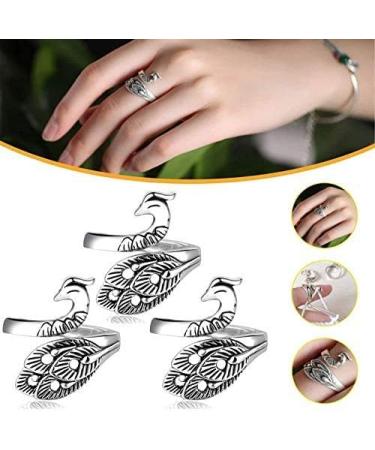 Adjustable Knitting Loop Set | Peacock Open Finger Ring | Faster Knitting Accessories - Buy Online on GoSupps.com