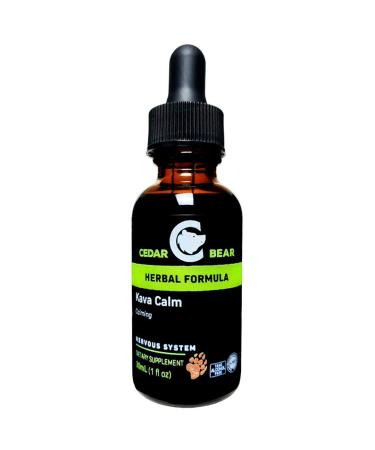 Cedar Bear Kava Calm a Liquid Herbal Supplement That Supports The Central Nervous and Digestive Systems 1 FL Oz