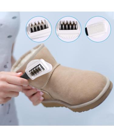 Flintronic 2 Pcs Suede & Nubuck 4-Sided Shoe Cleaner Kit with Brass Brush & Eraser - Luxury Leather Care for Boots, Jackets - Decontamination & Cleaning Solution - Buy Online on GoSupps.com