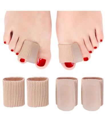 Silicone Toe Bandages (4 Pack) - Gel Spreader for Hammer Toe & Hallux Valgus Correction | Overlapping Toes Separator - Buy Online on GoSupps.com