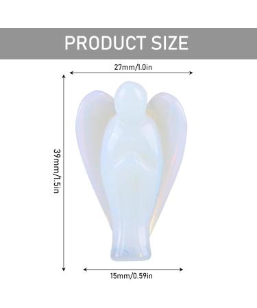 Shop Enixwh Angel Figure - 1.5in Opal Stone Guardian Angel Statue | Healing Crystals & Reiki Lucky Charm for Desk Decoration - Buy Online on GoSupps.com