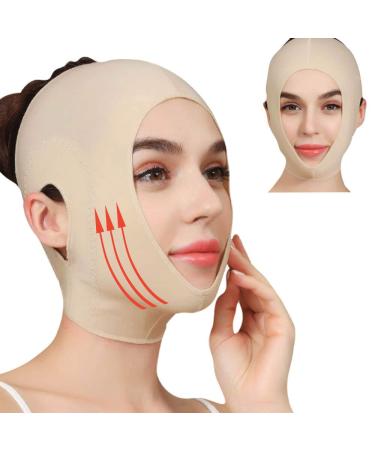 Reusable Chin Slimming Strap Face Lift Tape V Line Lifting Face Mask Double Chin Reducer Face Neck Slimmer Jawline Shaper Anti Snoring Snore Stopper (M) Medium (Pack of 1)