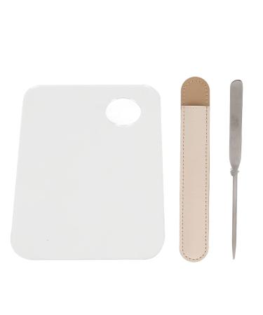 Julyue Acrylic Cosmetic Palette with Spatula Thumb Hole Nail Art Mixing Palette Transparent Drawing Mixing Palette Cosmetic Makeup Palette for Liquid Foundation