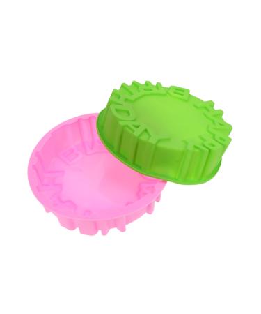 Alipis 2pcs Happy Birthday Baking Pan Silicone Molds Jelly Pudding Silicone Mold Baking Tool Pastry Cake 19X19CM Assorted Color