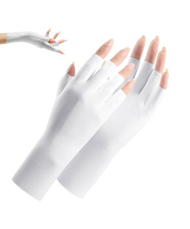 UV Gloves for Gel Nails 1 Pair Fingerless Gloves for Gel Manicures Breathable UV Protection Gloves UPF50+ UV Nail Gloves for Nail Art Skin Care Protect Hands from UV Harm White - Buy Online on GoSupps.com