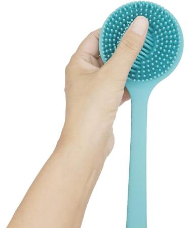 Shop DNC Silicone Back Scrubber for Shower - Soft Blue Bath Brush with Long Handle | Ideal for Comfortable Cleansing - Buy Online on GoSupps.com