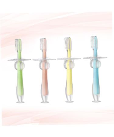 Homsfou 4-Piece Infant Training Toothbrush Set - Silicone Newborn & Toddler Toothbrushes for Gentle Teeth Cleaning - Buy Online on GoSupps.com