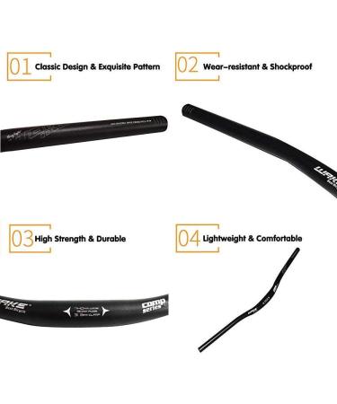 Wake 31.8mm Mountain Bike Handlebar 780mm - Aluminium Alloy MTB Riser Bars for Downhill Cycling - Black - Buy Online on GoSupps.com