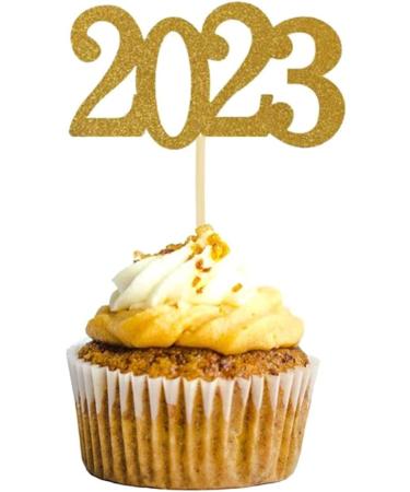 Spactz 48 Pieces 2023 Year Gold Graduation Cupcake Toppers Graduation Cake Topper 2023 Food Decorations / Graduation Party Cap / Mini Insert for Cake Decorations - Buy Online on GoSupps.com